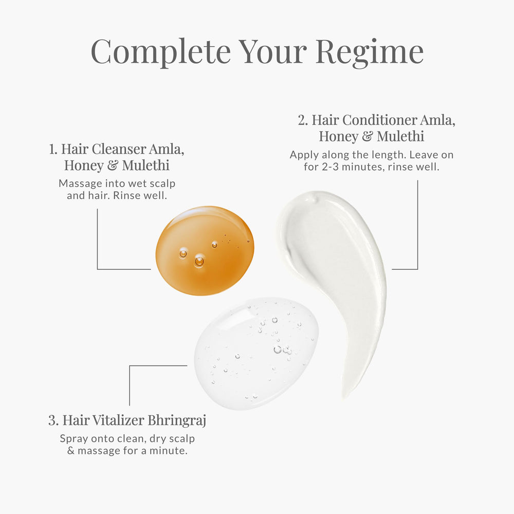 Forest Essentials dispenser view suggests easy application during routine hair care.
