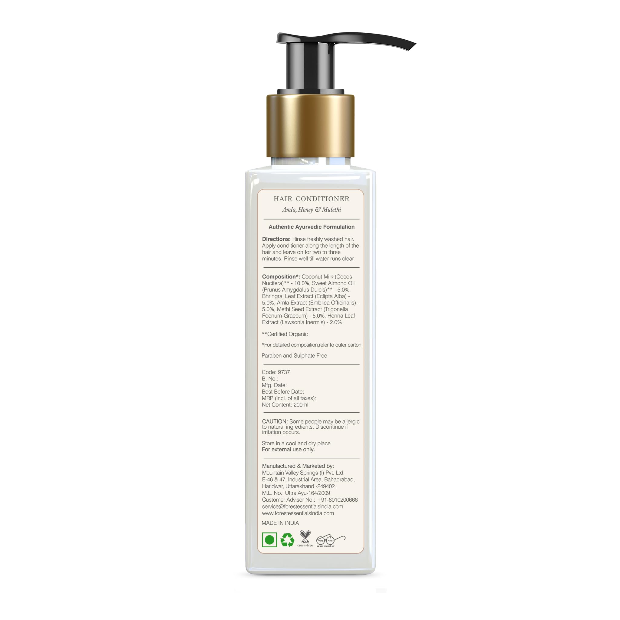 Forest Essentials texture swatch indicates luxurious cream that coats hair softly.