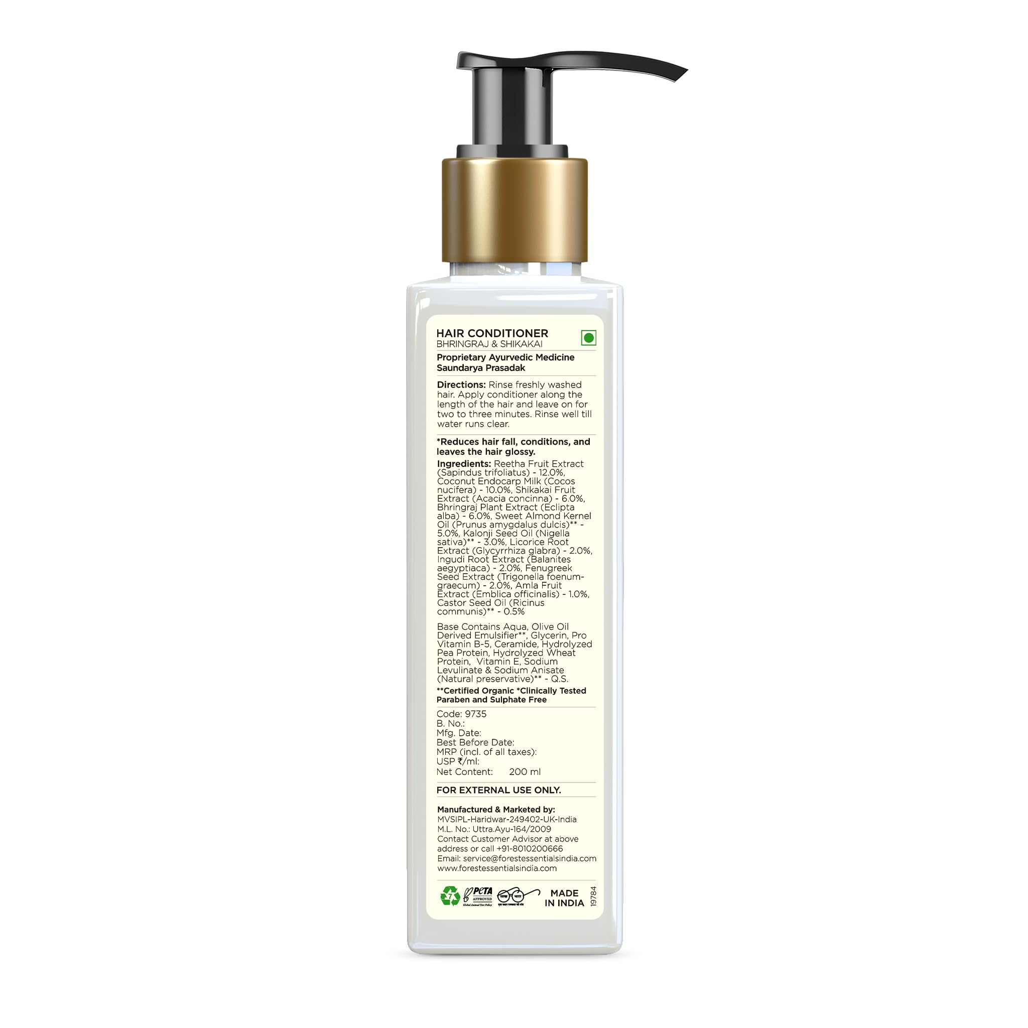 Forest Essentials bottle-closeup highlights premium packaging and sustainable care