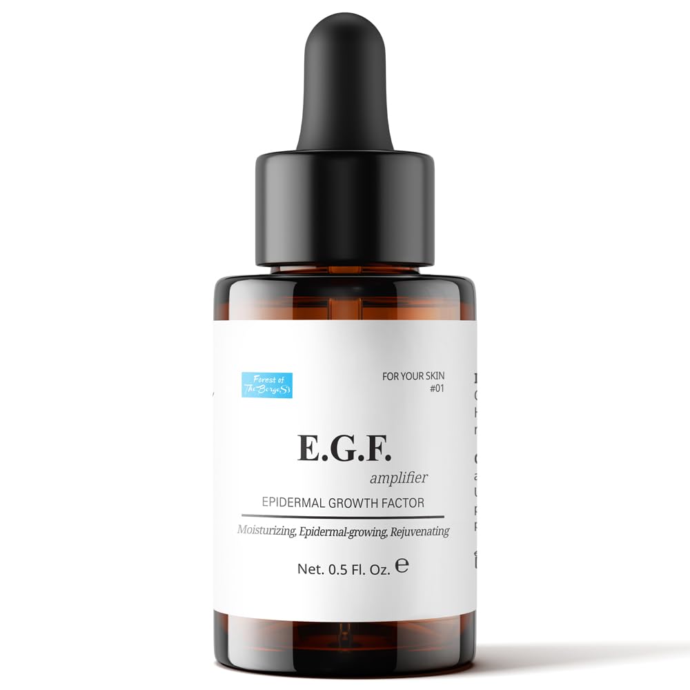 FOREST OF THE BORGES'S EGF serum bottle close-up highlights skin renewal potential