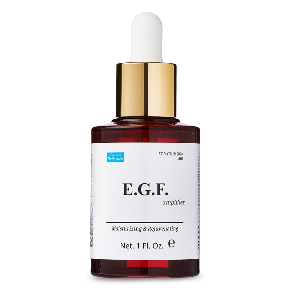 FOREST OF THE BORGES'S EGF serum bottle front showing compact design for skin renewal and customization