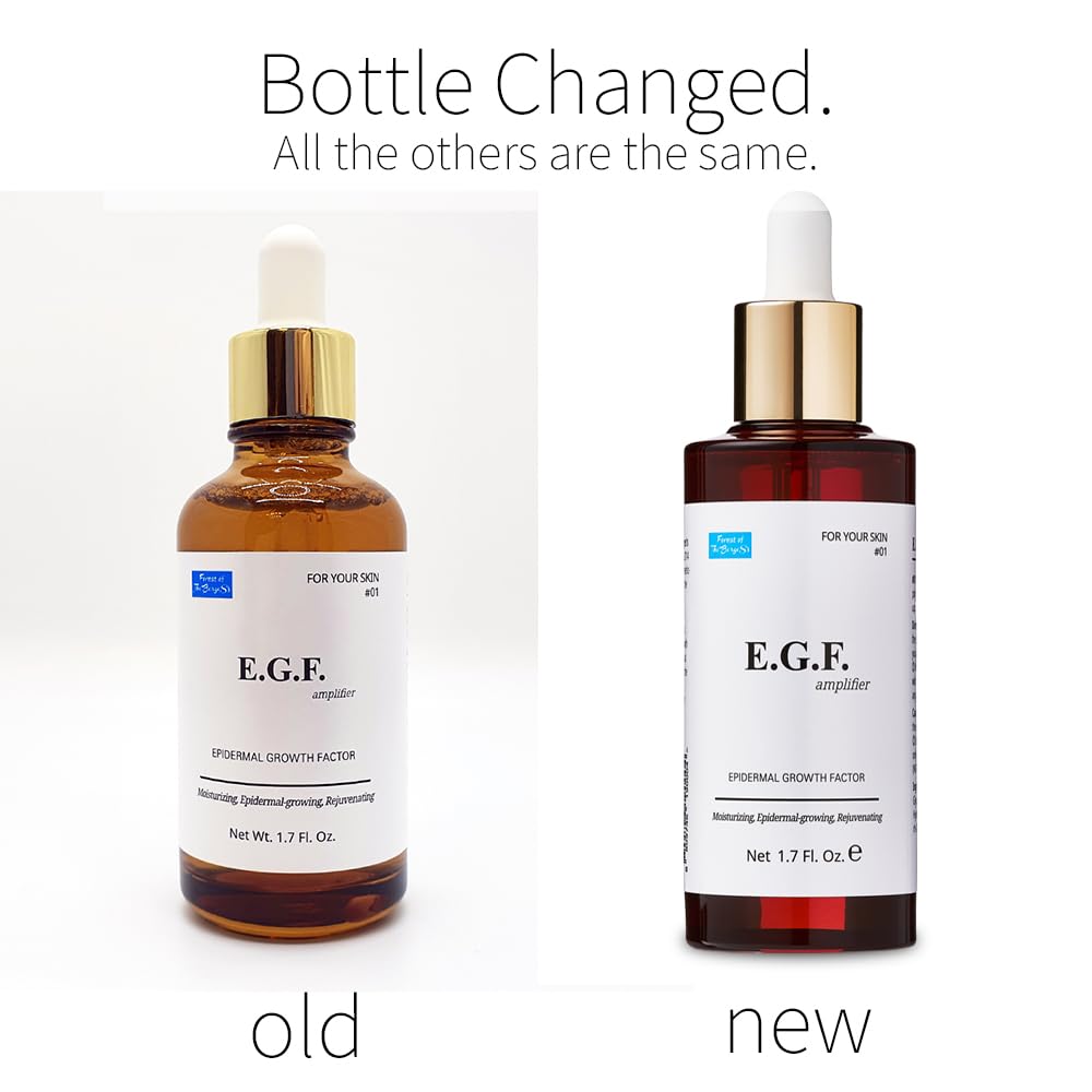 FOREST OF THE BORGES'S EGF serum ingredients panel highlighting rh-Oligopeptide-1 for potential renewal