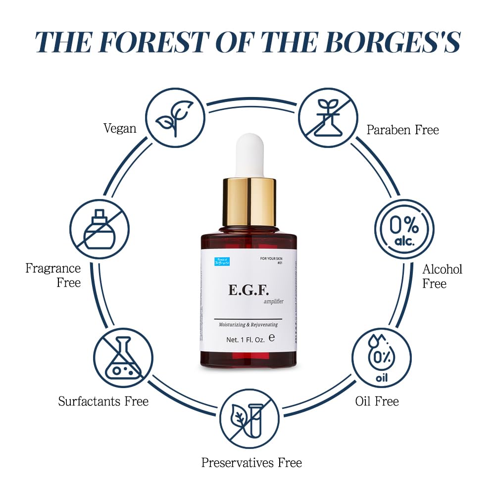 FOREST OF THE BORGES'S EGF serum packaging with eco-friendly design