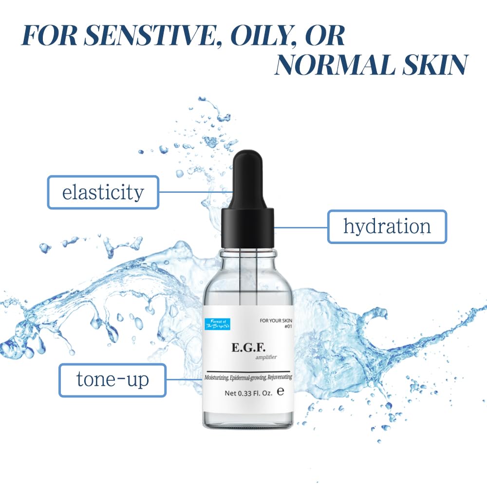 FOREST OF THE BORGES'S EGF serum on skin shows improved texture and smoothness