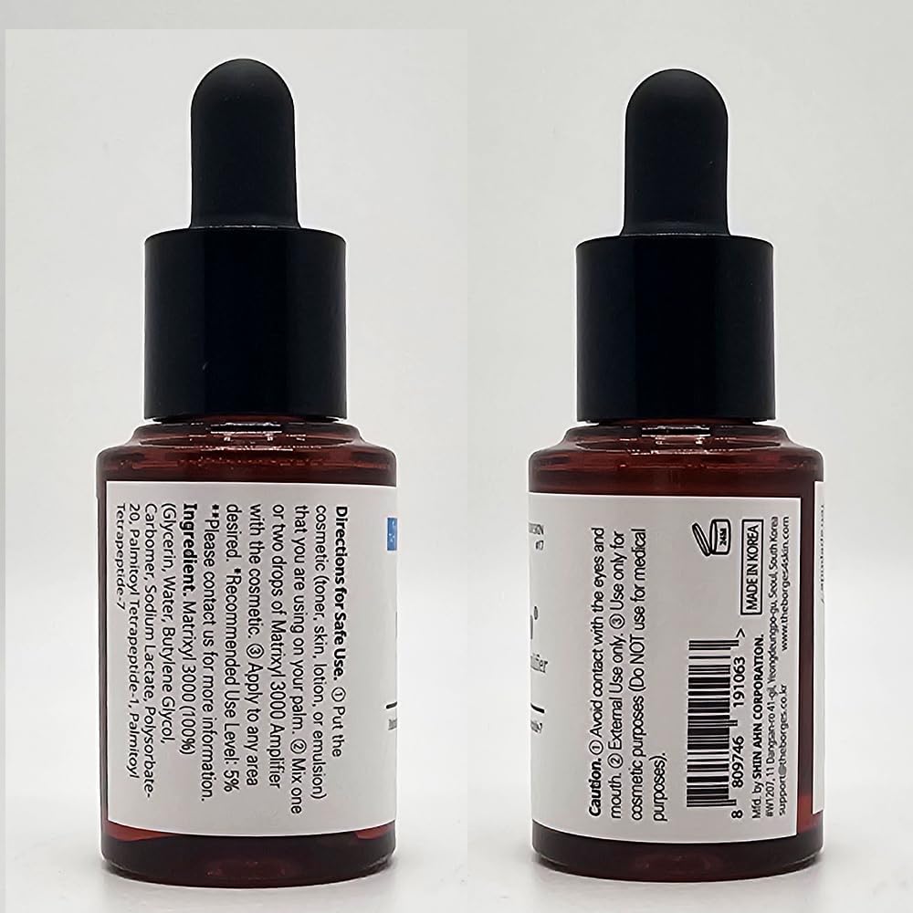 Matrixyl 3000 Amplifier serum dropper enables precise dosing for targeted application.