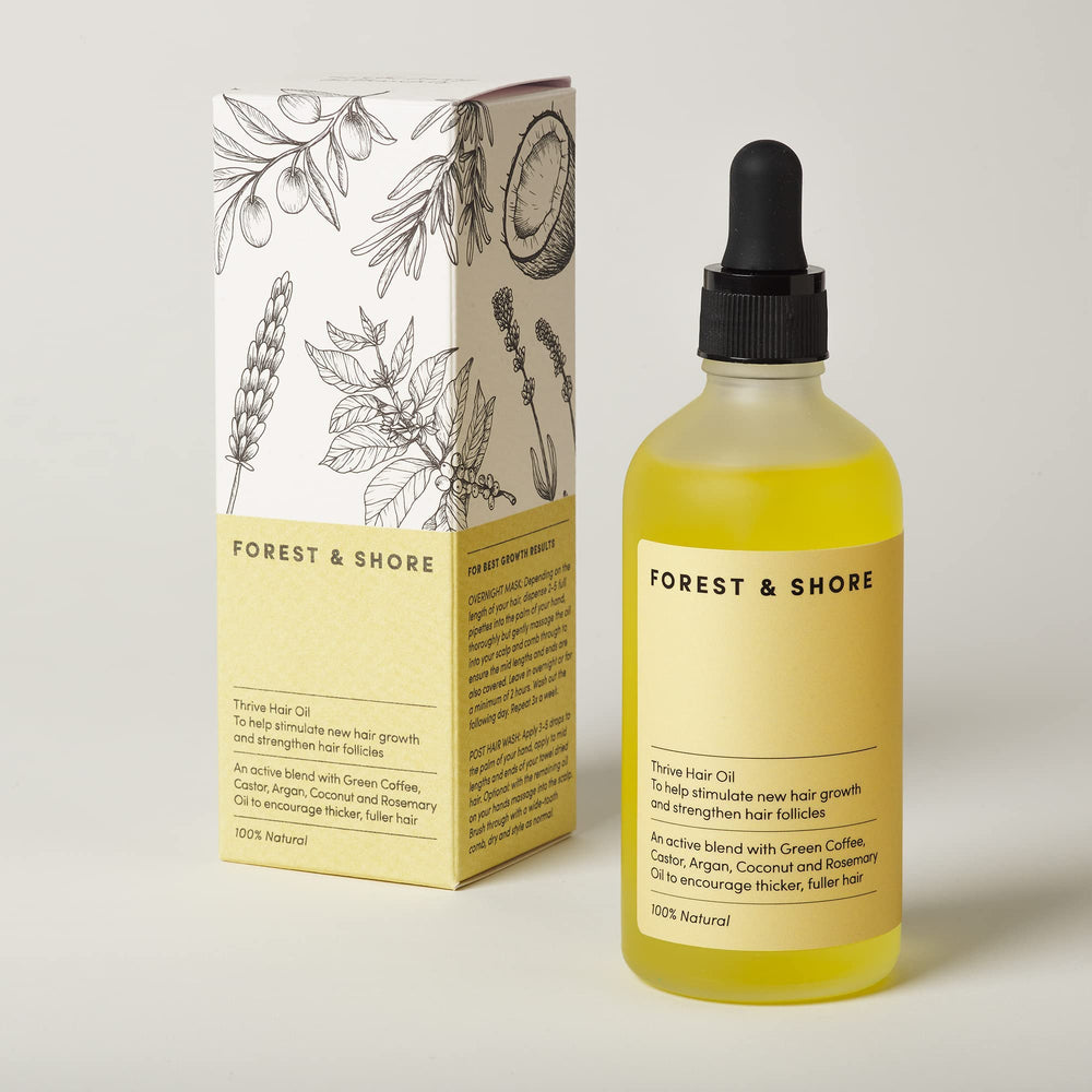 Forest & Shore damaged hair care visual implying damage repair and moisture restoration.