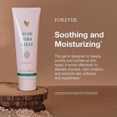 Forever Living Aloe Vera Gelly close-up texture—non-staining, lightweight formula