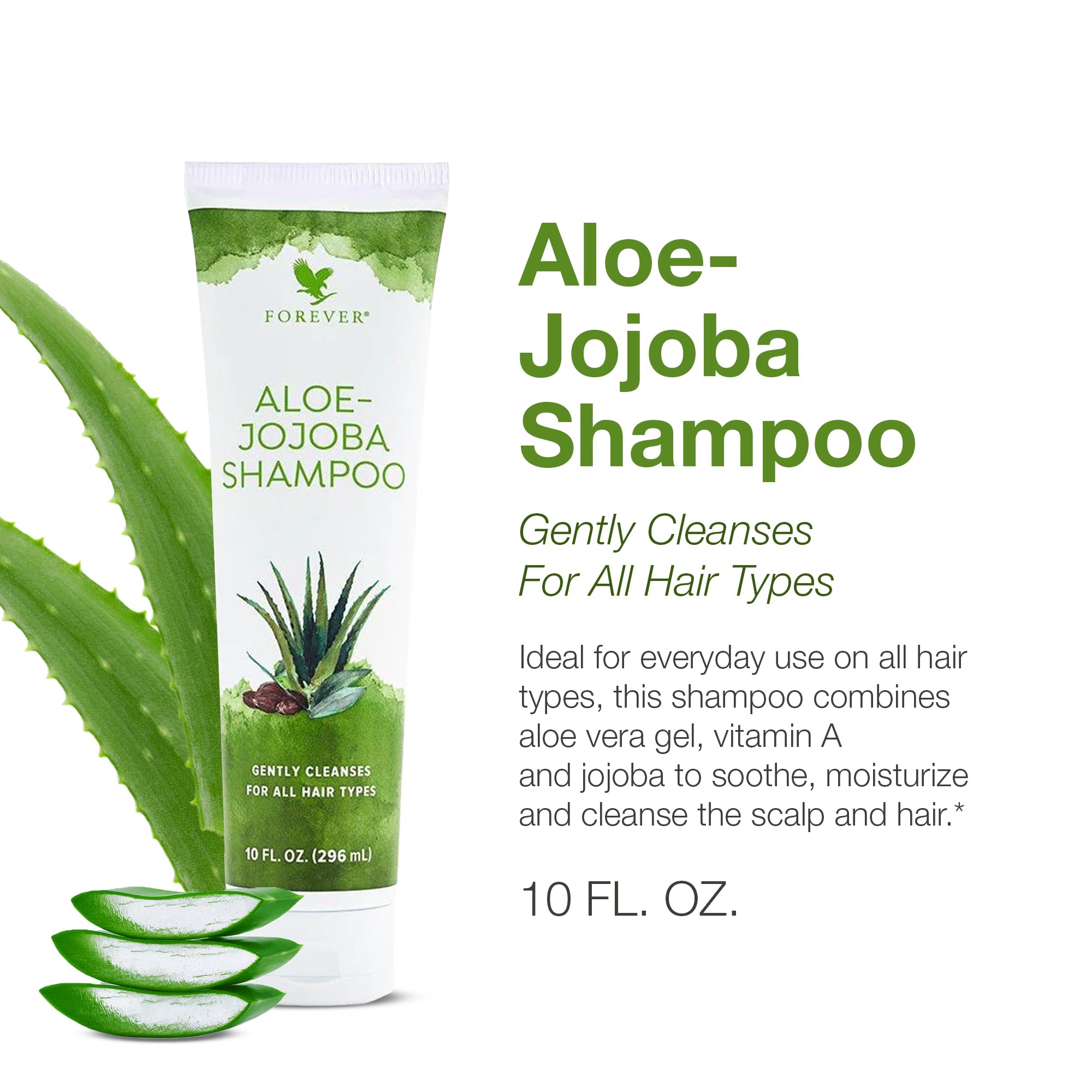 Forever Living Aloe-Jojoba Shampoo foamy lather ready to rinse leaves hair refreshed.