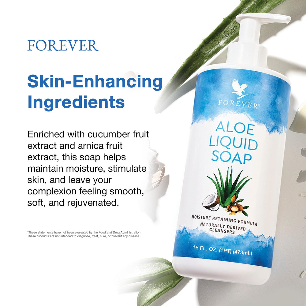 Forever Living Aloe Liquid Soap foam closeup reveals pearlescent texture for daily pampering.