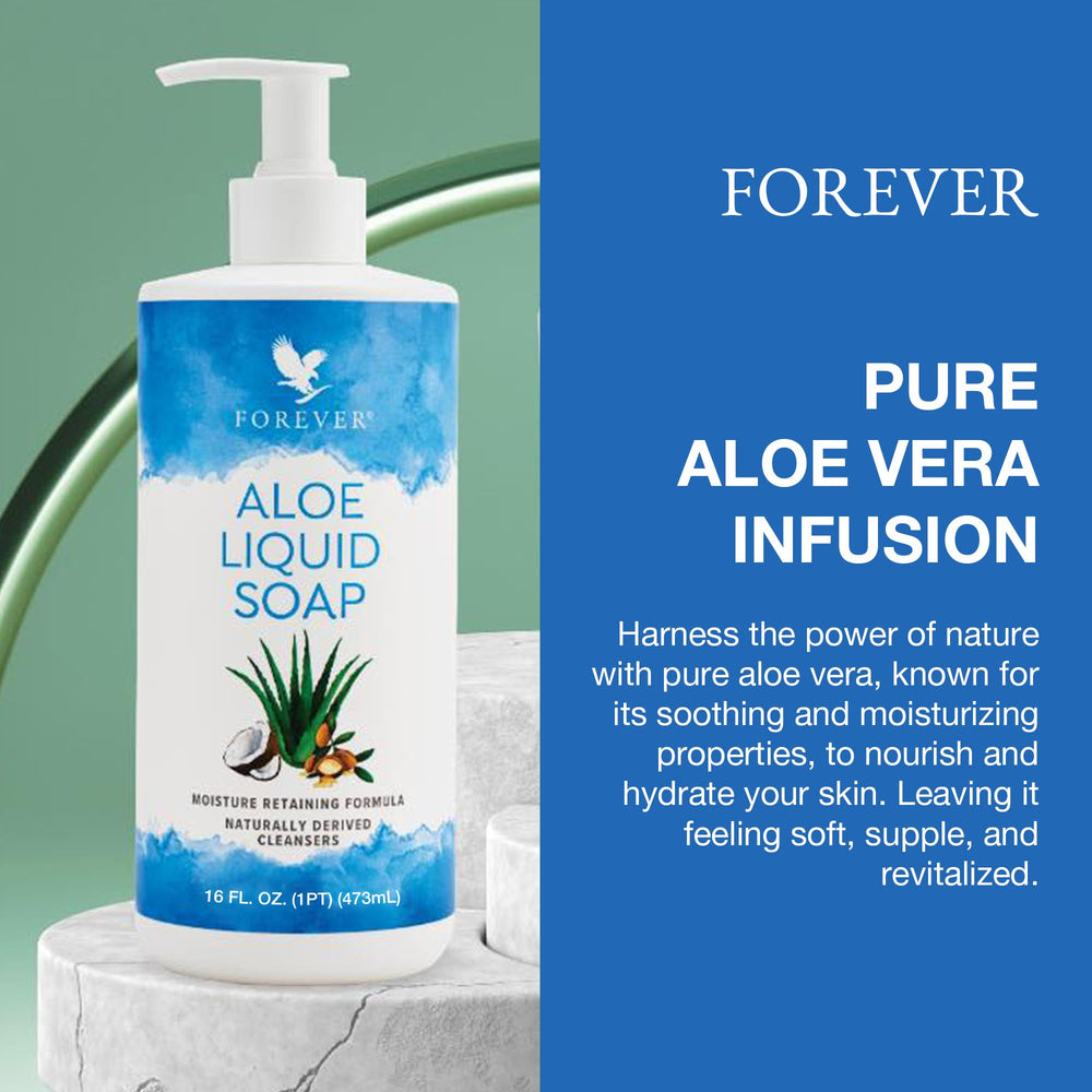 Forever Living Aloe Liquid Soap ingredients include jojoba and argan oils for balanced moisture.