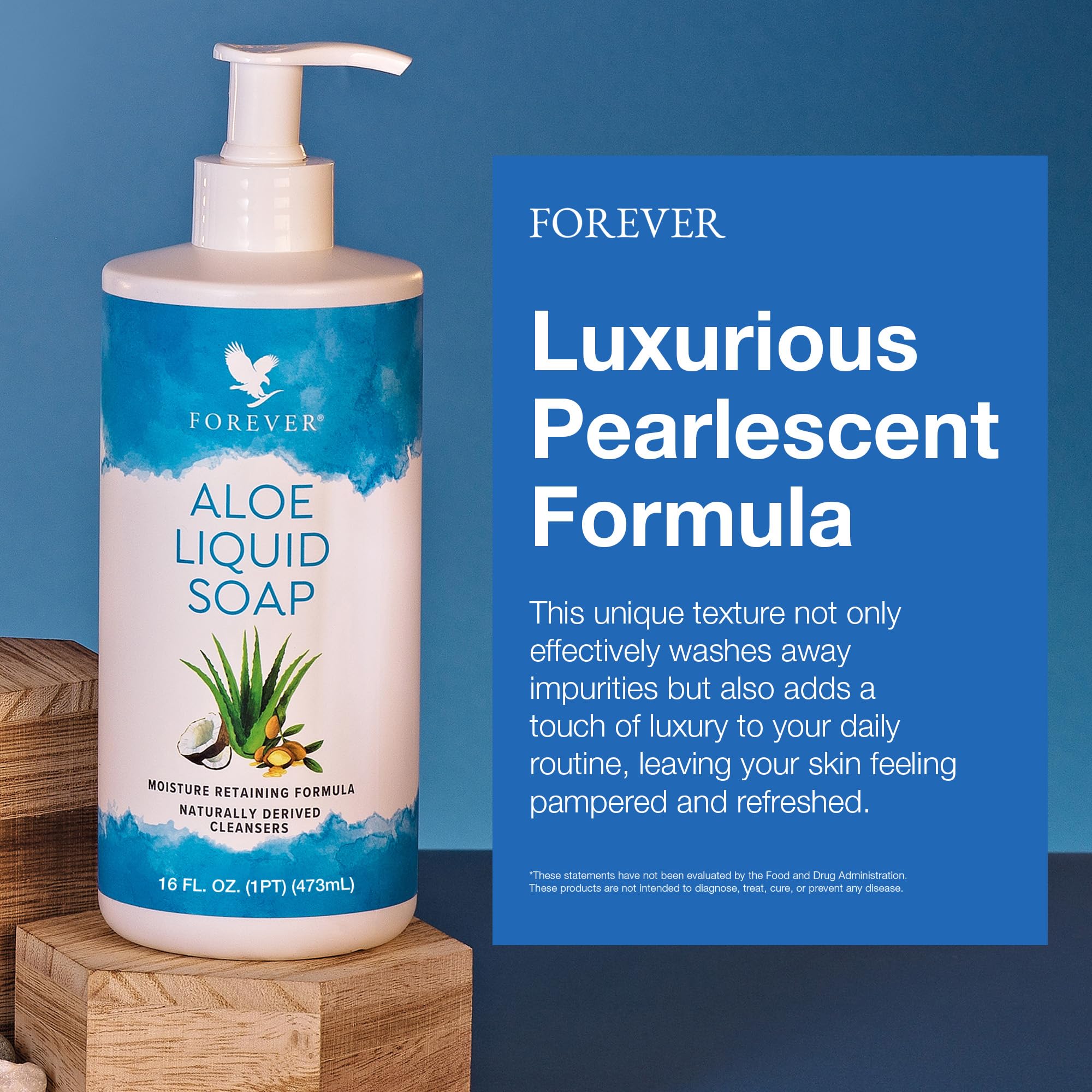 Forever Living Aloe Liquid Soap label closeup highlights cucumber and arnica extracts.