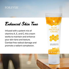 Foreve r Living Aloe Propolis Creme application on face supports gentle hydration