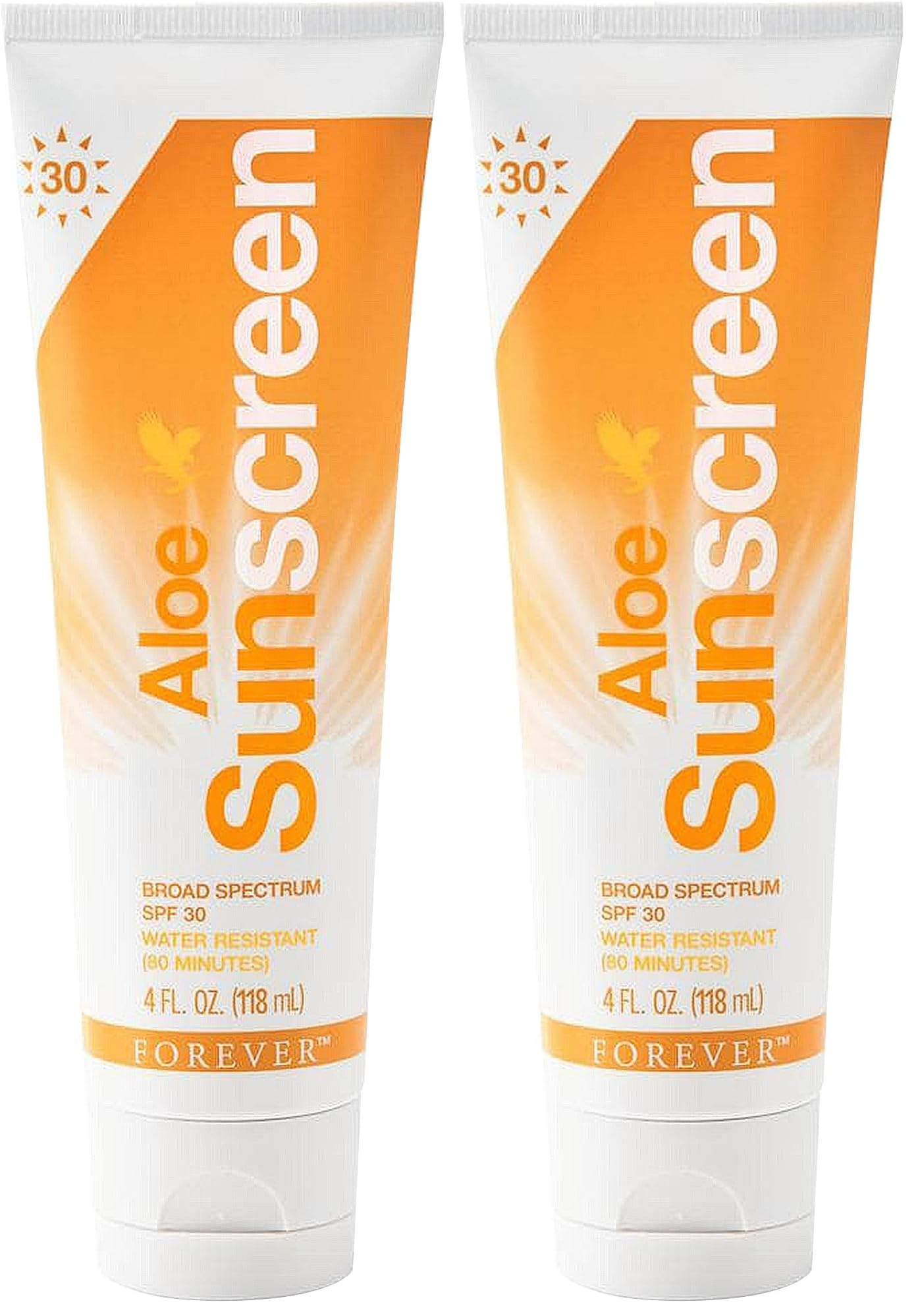 Forever Living Aloe Sunscreen SPF 30 bottle front view, lightweight protection for sunny days.