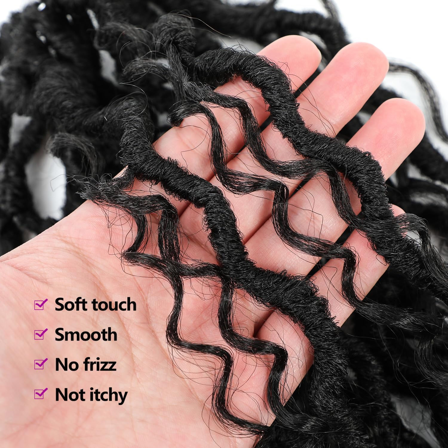 Forevery Goddess Locs boho look with river-like curls.