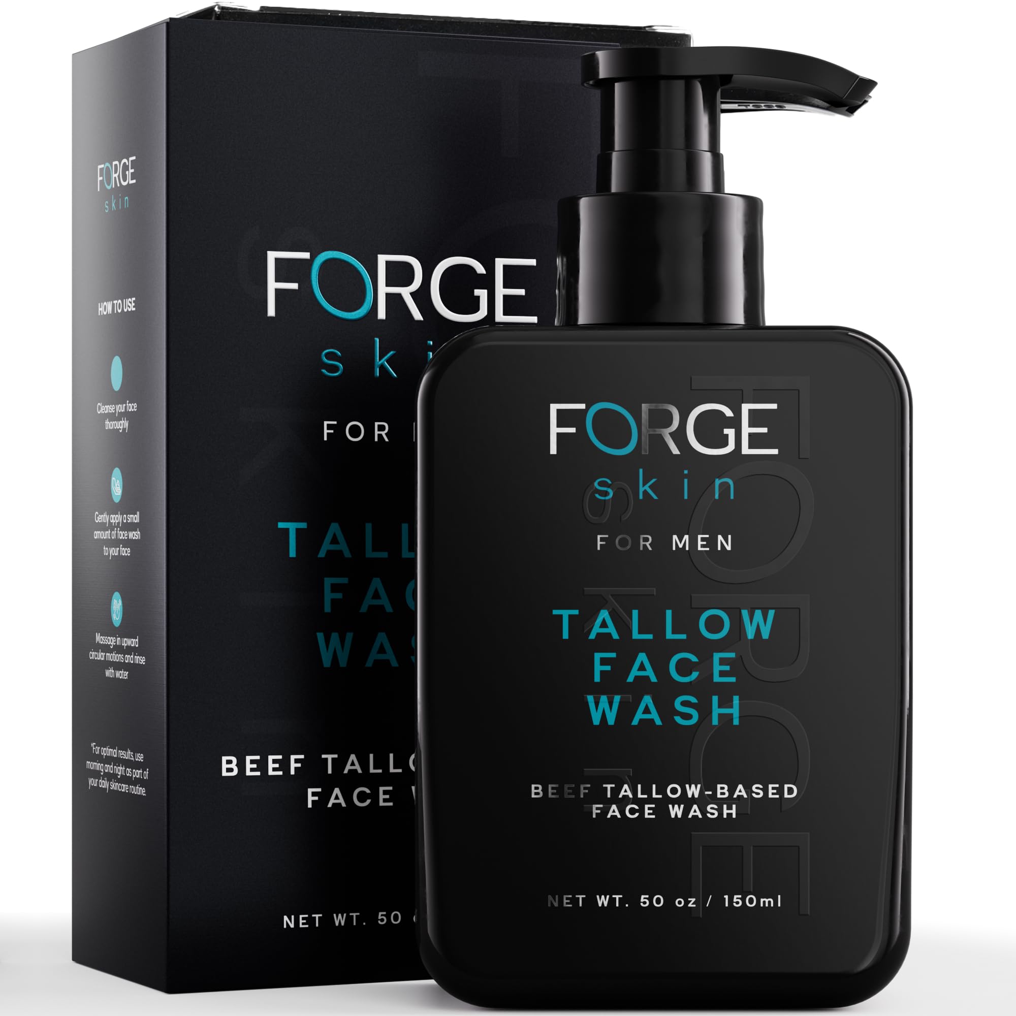 Forge Skin Beef Tallow Face Wash bottle 5oz for daily cleansing.