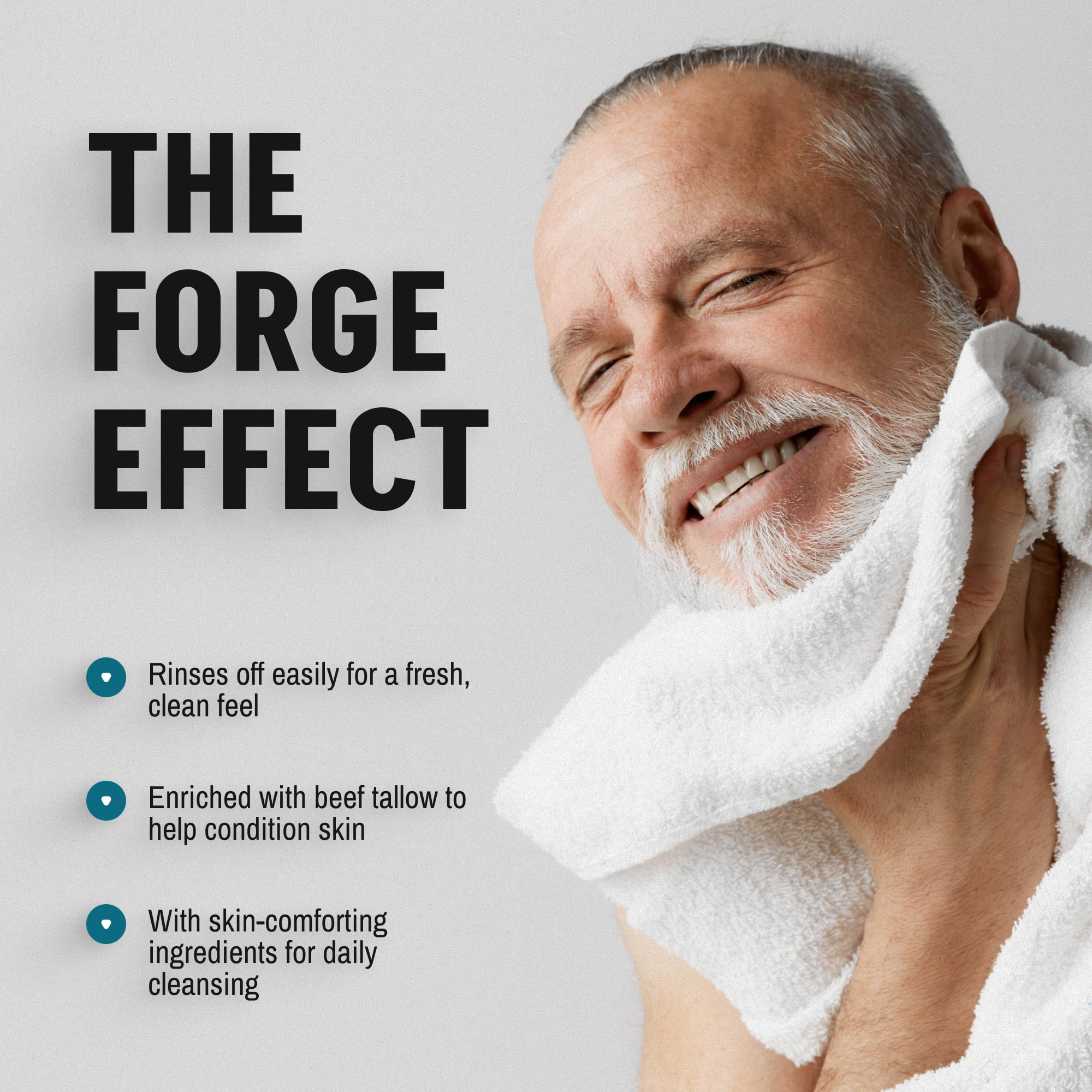 Forge Skin Beef Tallow Face Wash daily cleansing for clean pores.