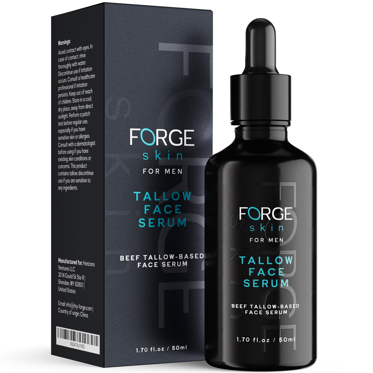Forge Skin Night Beef Tallow Serum bottle for nighttime hydration and routine.