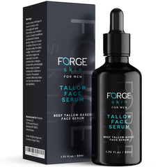 Forge Skin Night Beef Tallow Serum bottle for nighttime hydration and routine.