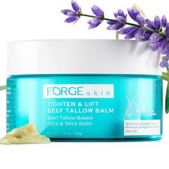 Forge Skin Tighten & Lift Balm jar front showing premium cream texture for daily hydration