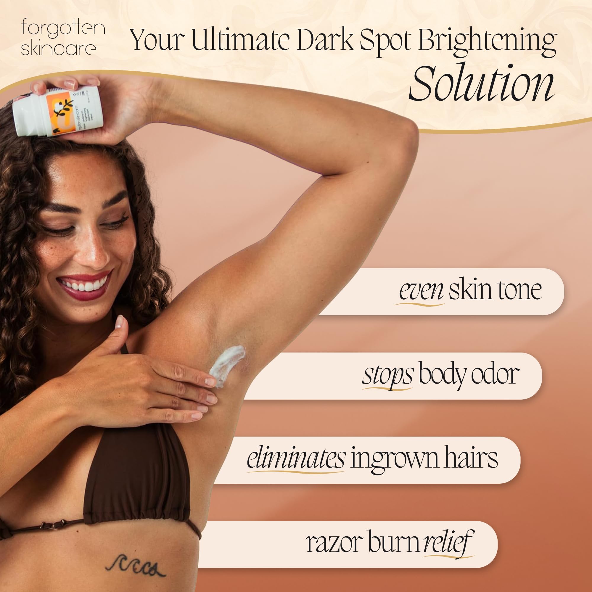 Forgotten Skincare Aloe soothing formula calms razor burn in underarms