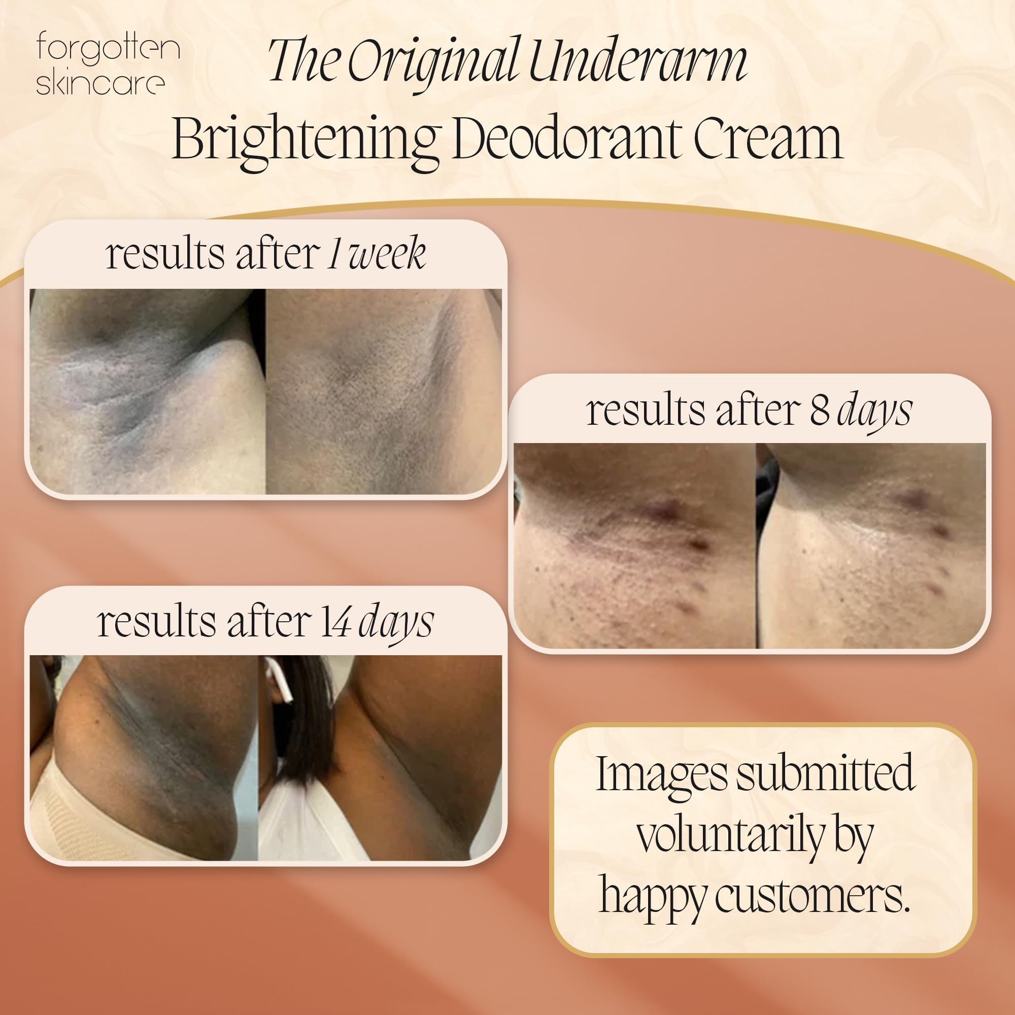 Forgotten Skincare original underarm brightening cream packaging showcases vegan cruelty-free branding