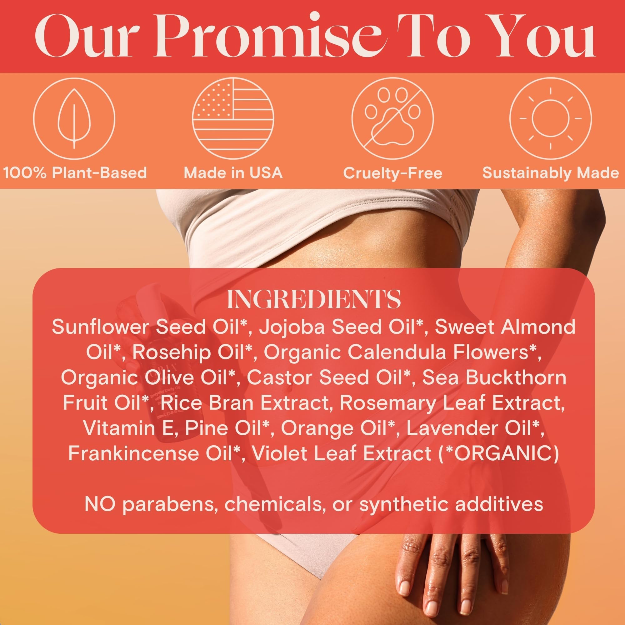 FORIA Everyday Body Oil ingredients calendula and sea buckthorn nourish skin
