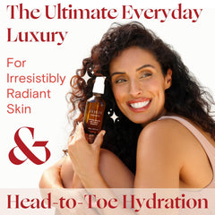 FORIA Everyday Body Oil pump demonstrates easy, fast-absorbing application