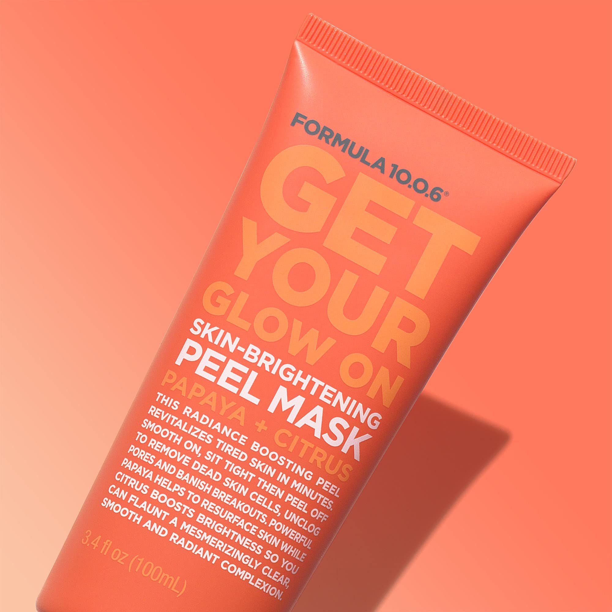 FORMULA 10.0.6 Get Your Glow On peel texture closeup suggests smoother skin.