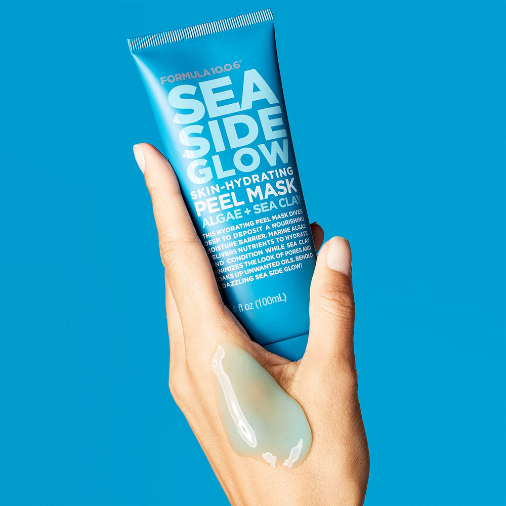 FORMULA 10.0.6 Sea Side Glow clay graphic shows oil absorption and pore care