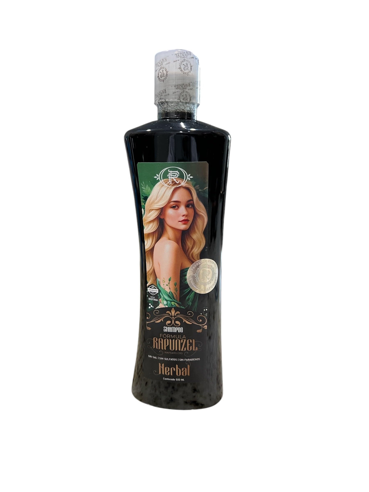 Formula Rapunzel shampoo growth-application showcases fuller-looking hair potential.