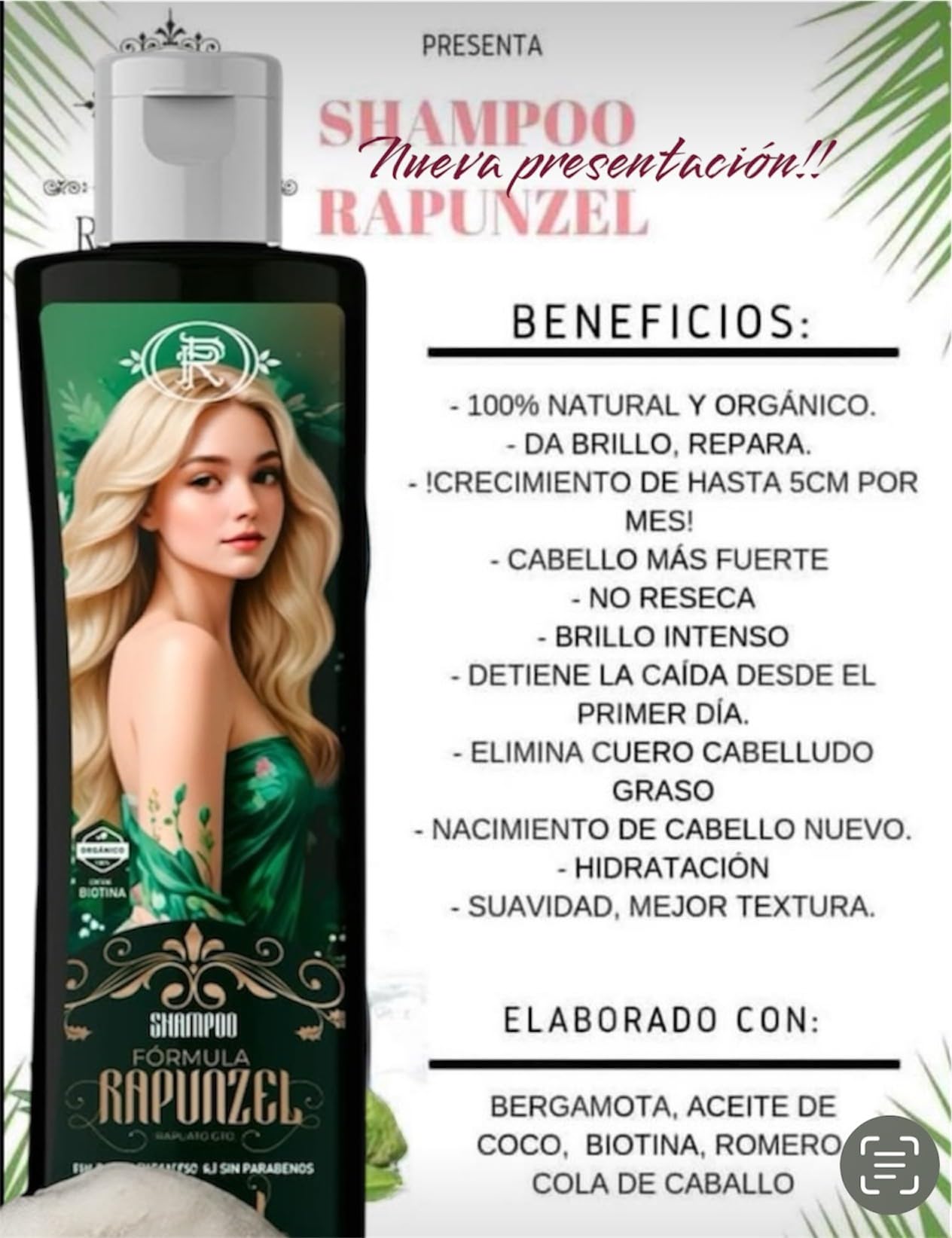Formula Rapunzel sulfate-free-lather displays gentle cleansing free of harsh chemicals.
