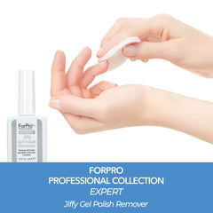 ForPro Expert Jiffy Gel Polish Remover with removal tool for easy wipe-off.