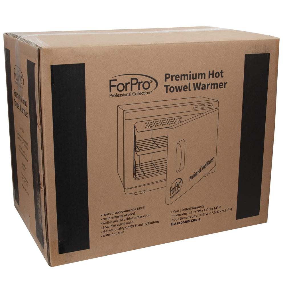 ForPro Premium hot towel warmer exterior dimensions help plan placement