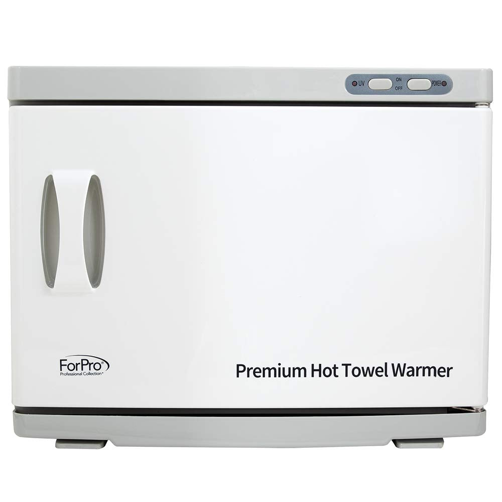 ForPro Premium hot towel warmer with two stainless steel racks for organization