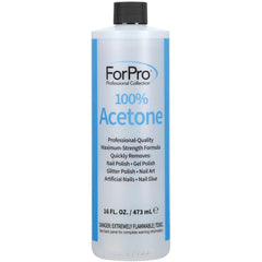 ForPro 100% Pure Acetone bottle ready for fast polish removal at home or in salon