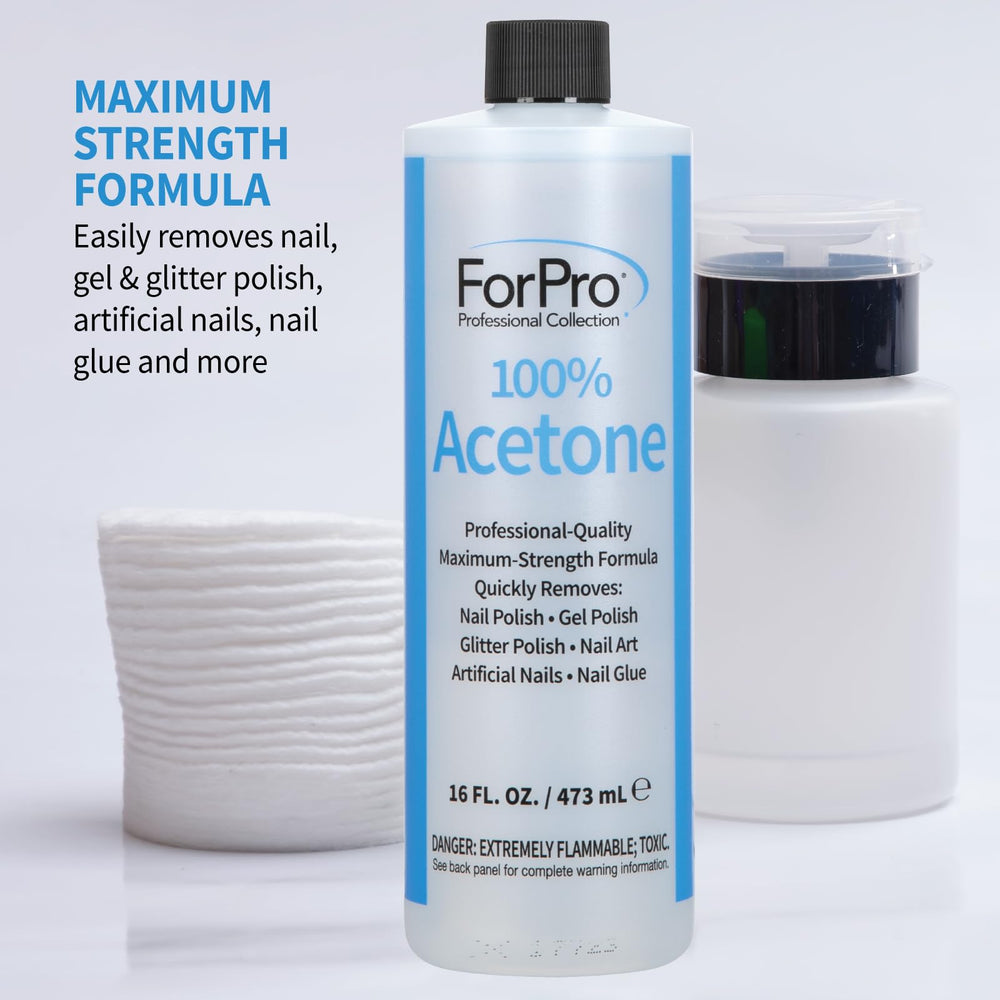 Nail bed treated with ForPro acetone for efficient polish removal