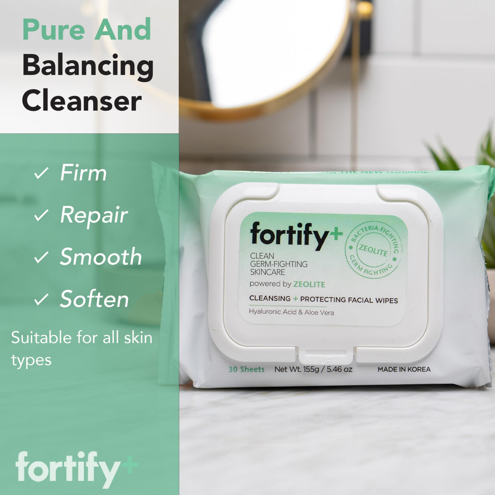 Fortify Skincare Hyaluronic Hydrate wipes provide instant moisture.
