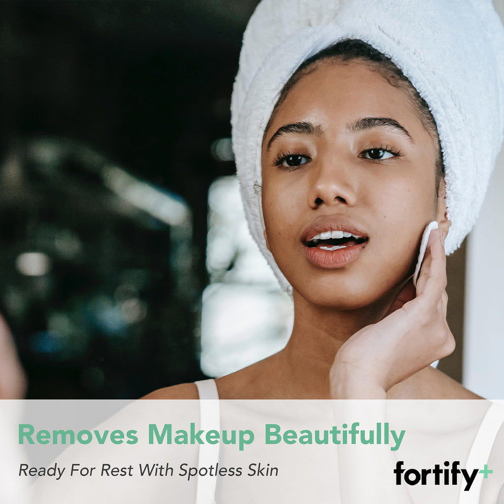 Fortify Skincare Vegan Natural Ingredients wipes support a clean routine.