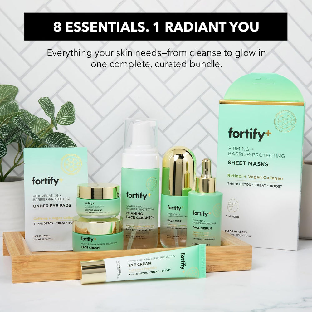 Fortify Skincare Total Rejuvenation Set 8-piece kit for a spa-like weekly reset