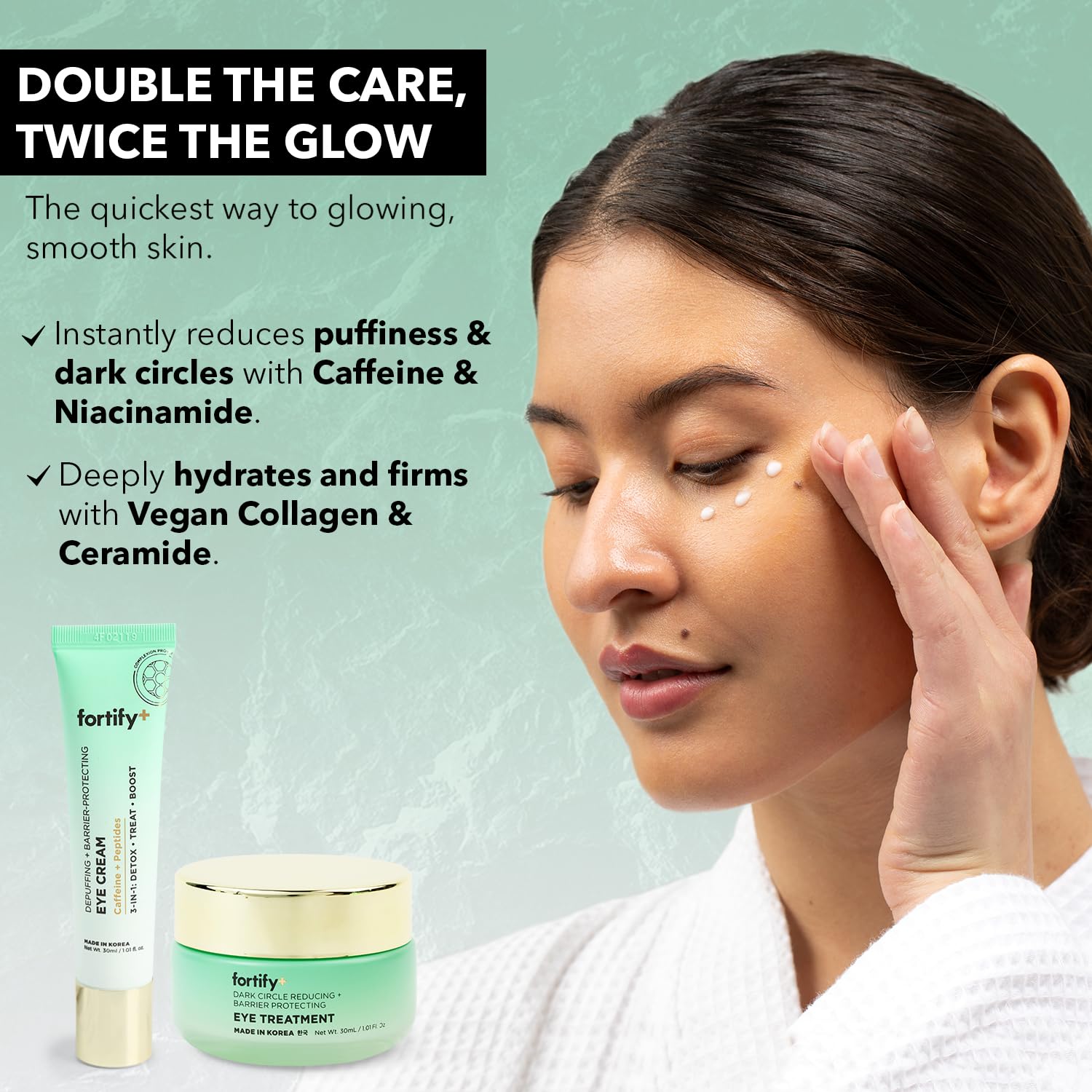 Fortify Skincare Total Rejuvenation Set eye care cream reduces puffiness and dark circles