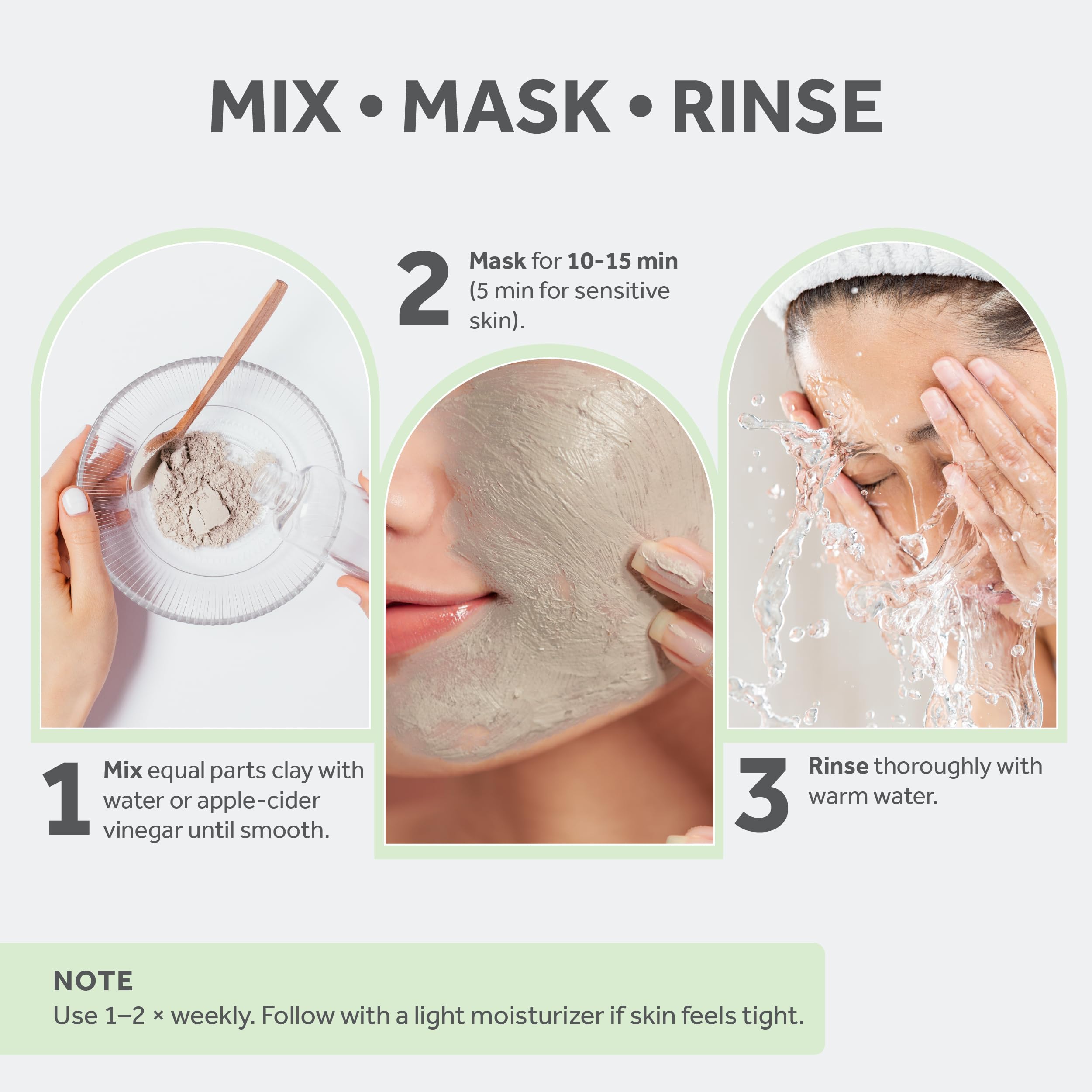 Hair mask blend with FOSSIL POWER bentonite clay for shine.