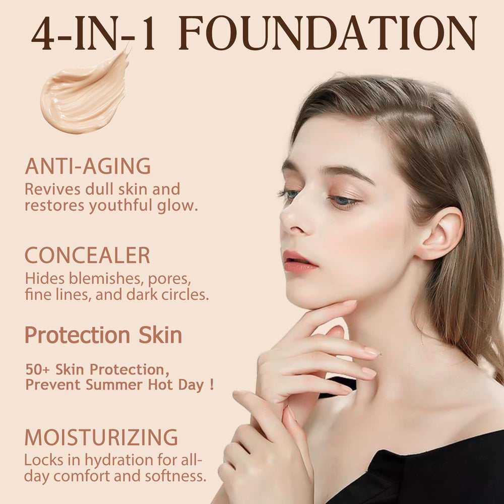 Foundation Color Changing 4 in 1 texture lightweight highlights breathable all-day wear.