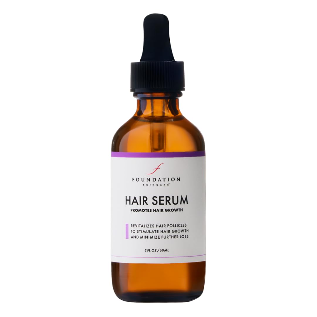 Foundation Skincare serum bottle with dropper for thinning hair visible fullness