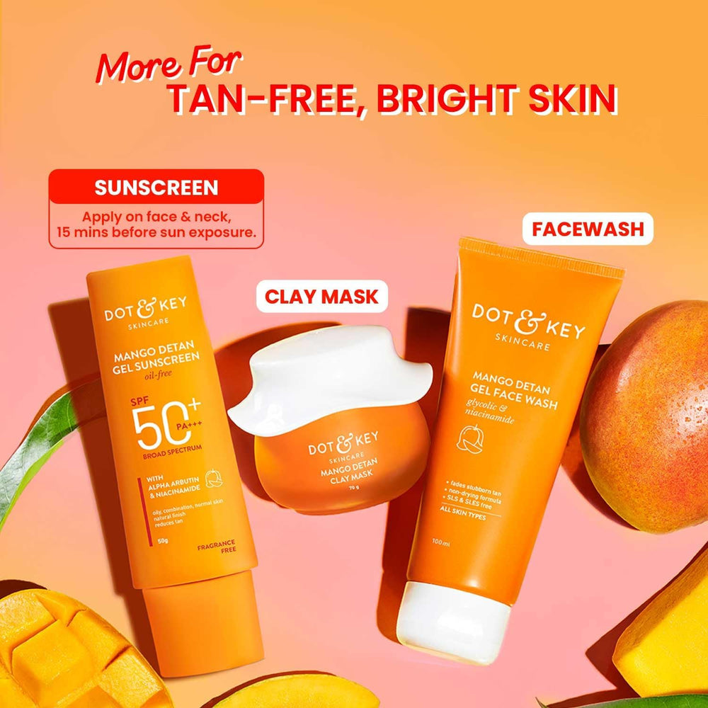 FOUNTINA Dot&Keey Mango Detan Sunscreen mango infusion offers antioxidant benefits