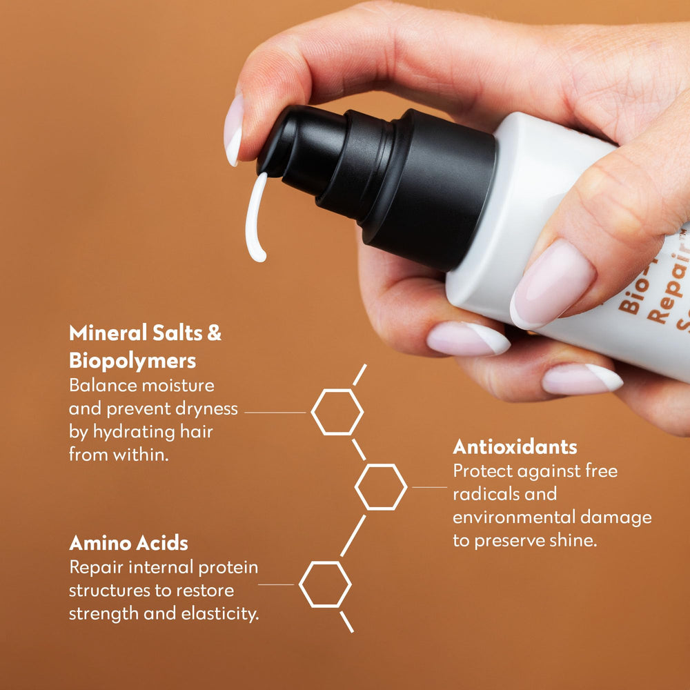 Four Reasons Bio-Molecule Repair Serum on glossy finished hair after use.