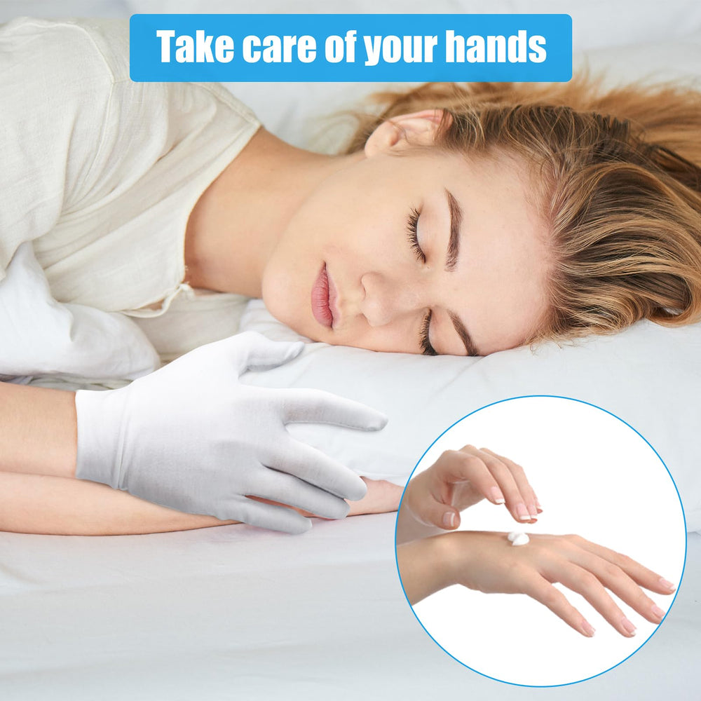 FourSeas breathable cotton gloves for comfortable nightly moisturizing.