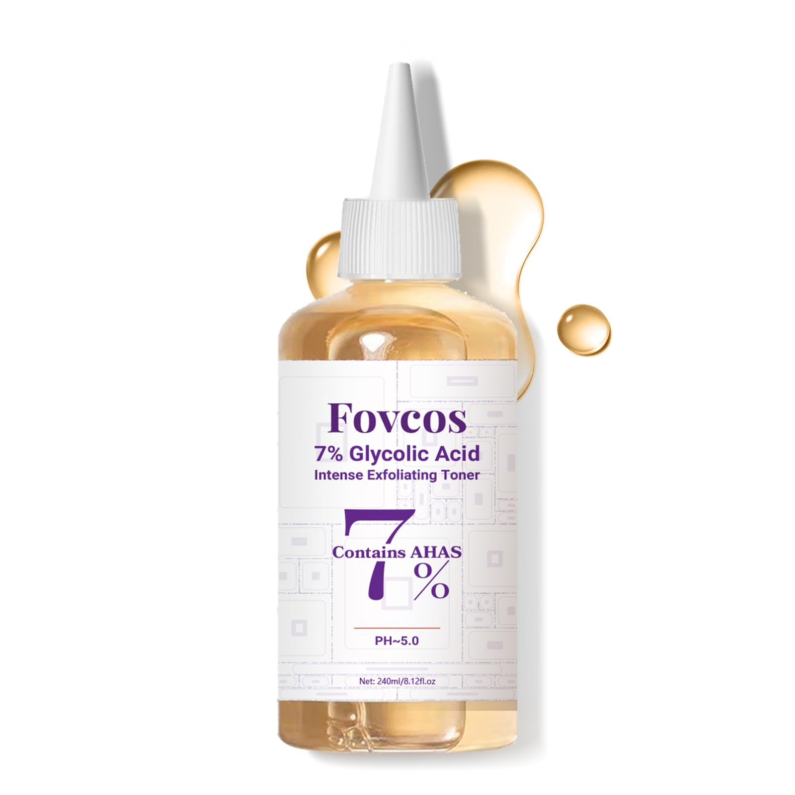 Fovcos 7% Glycolic Toner bottle for deep pore cleansing and fresher complexion