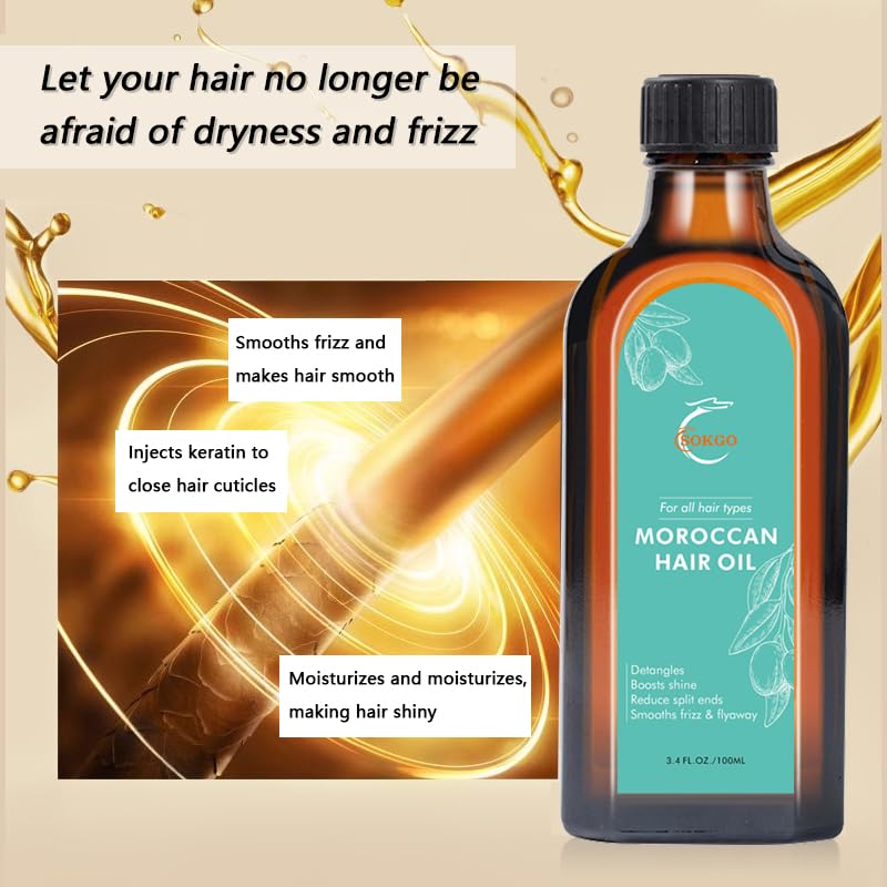 Fovcos Argan oil application in hands demonstrates easy leave-in conditioning.