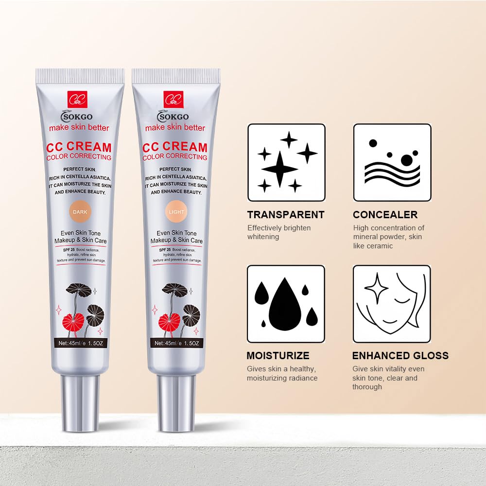 Fovcos CC Cream on skin during application shows color-adjusting formula adapting to tone.