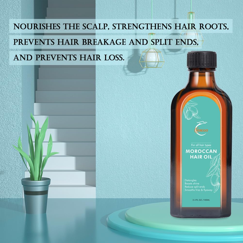 Fovcos hair oil on glossy strands suggests silky, smooth, frizz-free results.